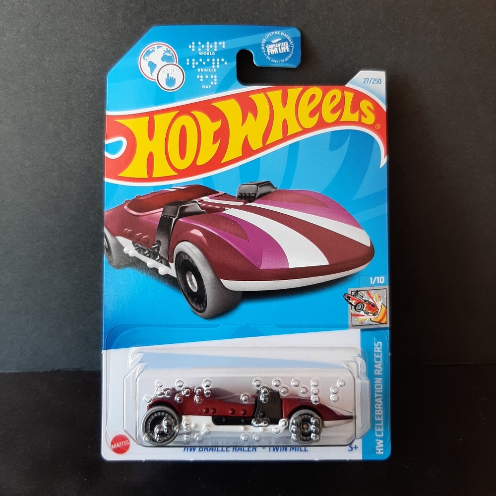 Hot Wheels Braille Racer-Twin Mill 2024 HW Celebration Racers Collection Red